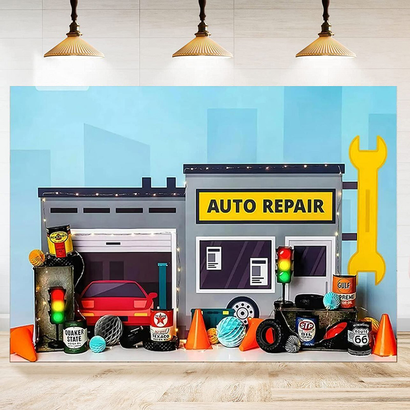 Auto Repair Shop Background - 자동차 수리점 자동차 정비사 사진 배경