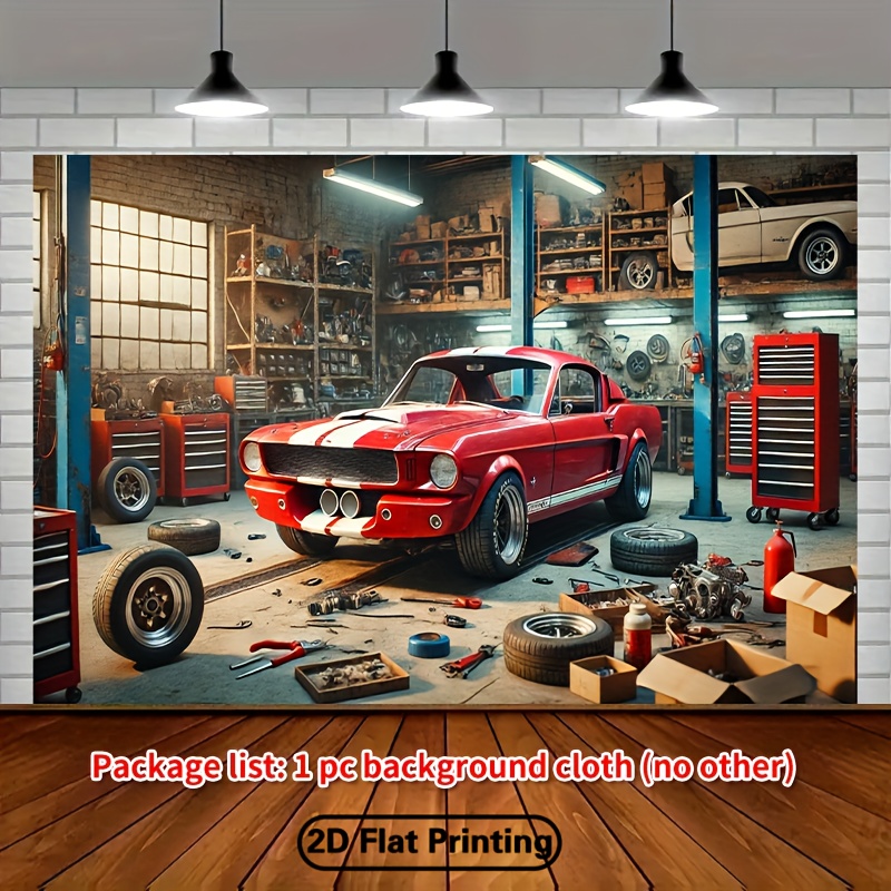 클래식 자동차 정비소 배경 빈티지 자동차 수리점 장면  - Auto Repair Shop Background 리뷰 및 가격