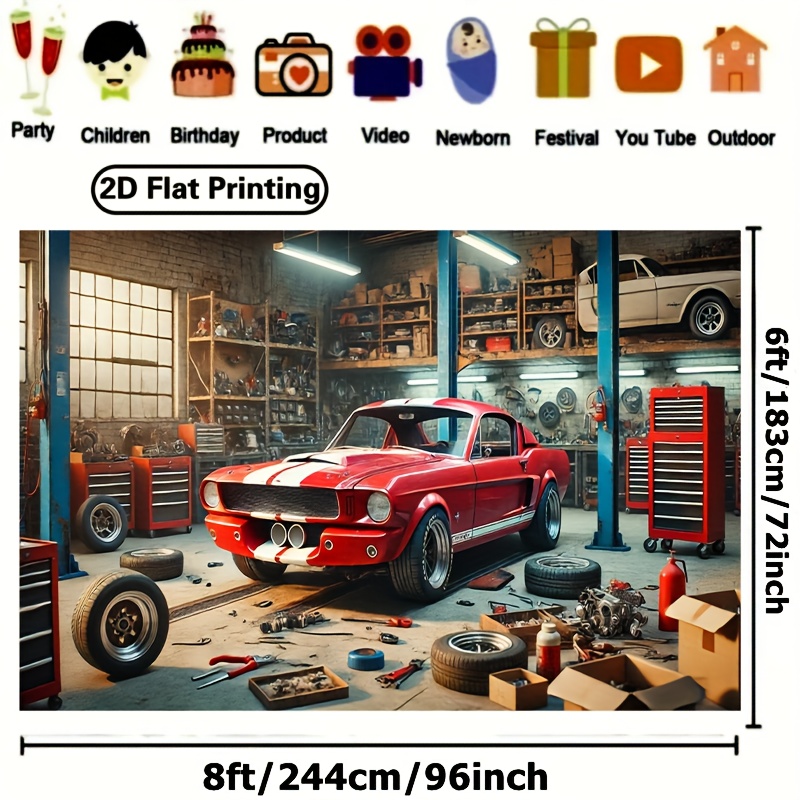 클래식 자동차 정비소 배경 빈티지 자동차 수리점 장면  - Auto Repair Shop Background 리뷰 및 가격