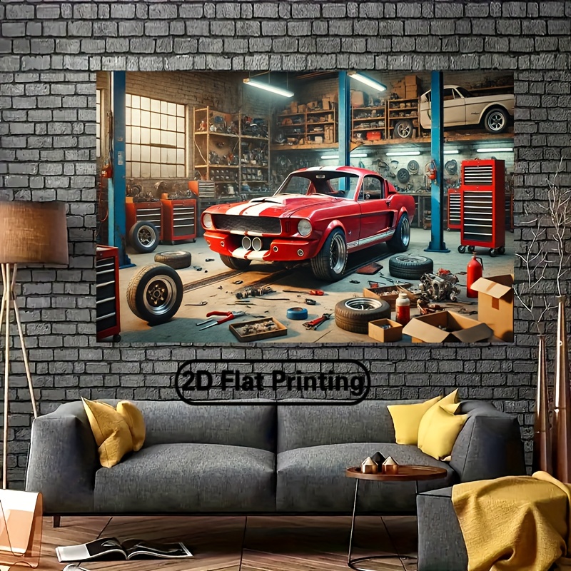 클래식 자동차 정비소 배경 빈티지 자동차 수리점 장면  - Auto Repair Shop Background 리뷰 및 가격